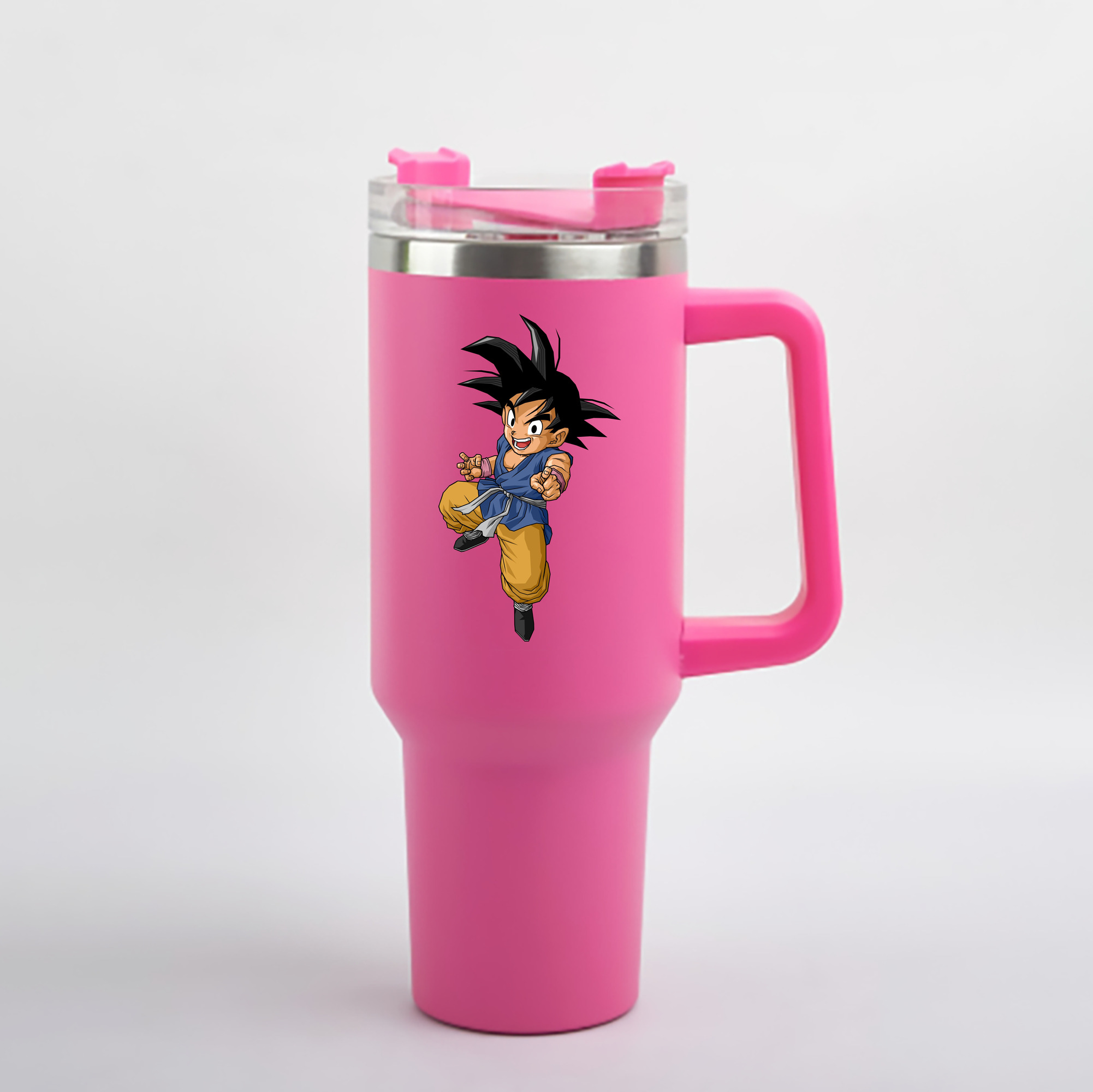 （画像用） ドラゴンボール 孫悟空（そん ごくう）Son Goku カカロット DRAGON BALL Kakarotto 1200mL車用タンブラー - クリスタルステッカー（プラスチックストロー付き）